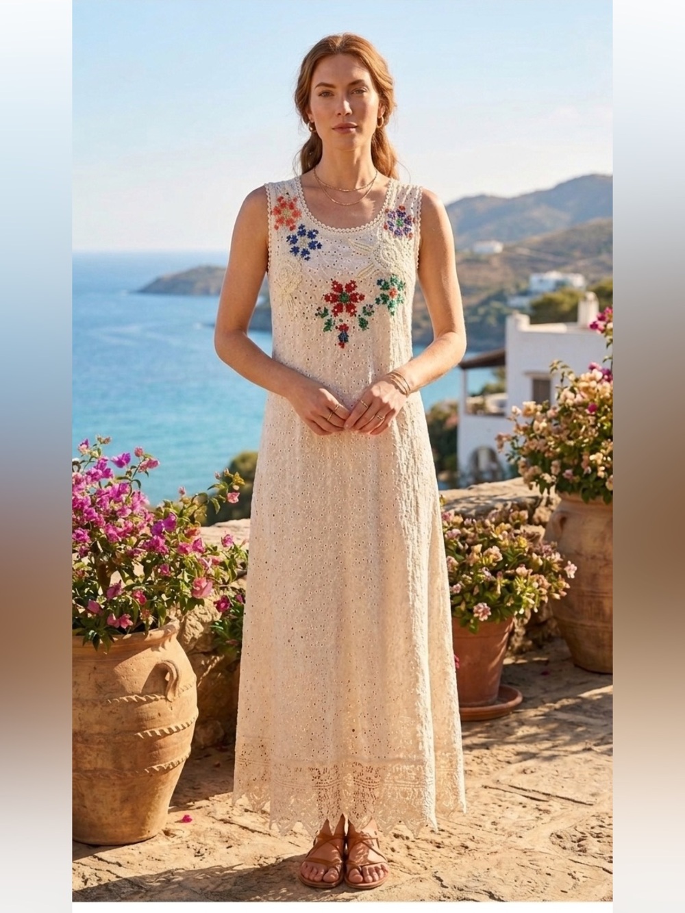 New Johnny Was NYDIA APPLIQUE DRESS